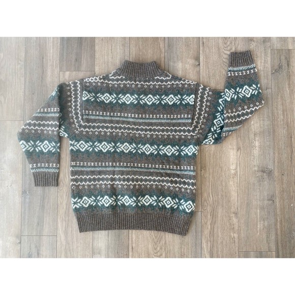 Pendleton Nordic Ski Lodge Mens L Wool Snow Flake 1/4 Zip Long Sleeve Sweater - Picture 6 of 9